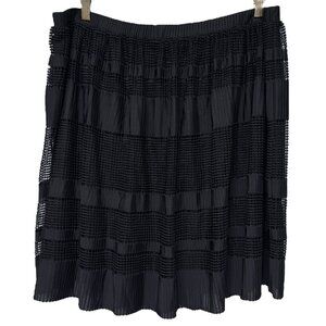 ALFANI Skirt Size XXL Black Mesh Flowy Elastic Waist Full Mini NWOT